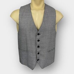Protocol Men’s Tailored Vest 36 Houndstooth 5-Button V-Neck Back Buckle